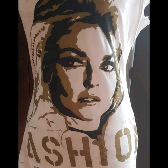 New bebe Kate Moss Open back T-Shirt M/L - Picture 4 of 5